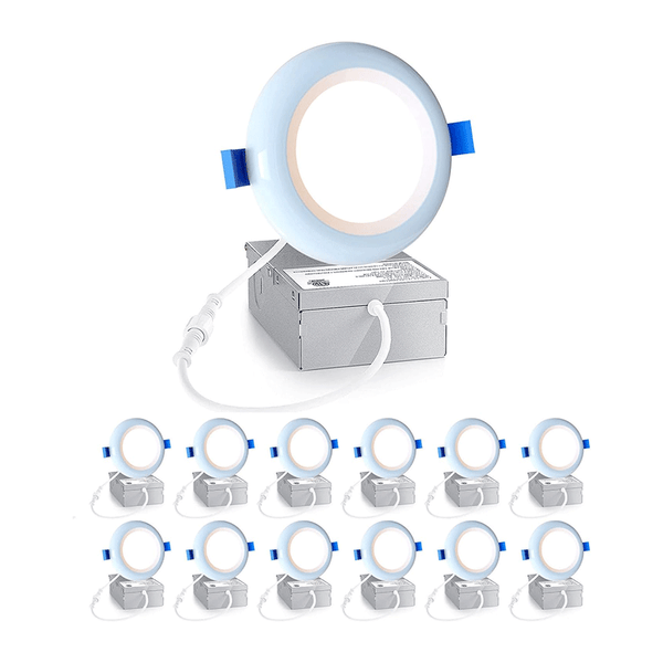 12 Pack 4 Inch Recessed Canless Lighting Led